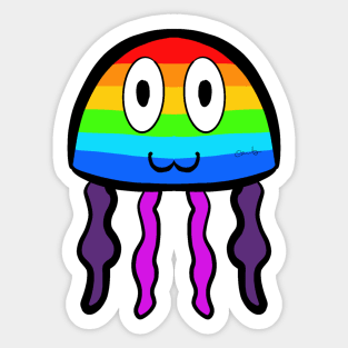 Rainbow Pride Jellyfish Sticker